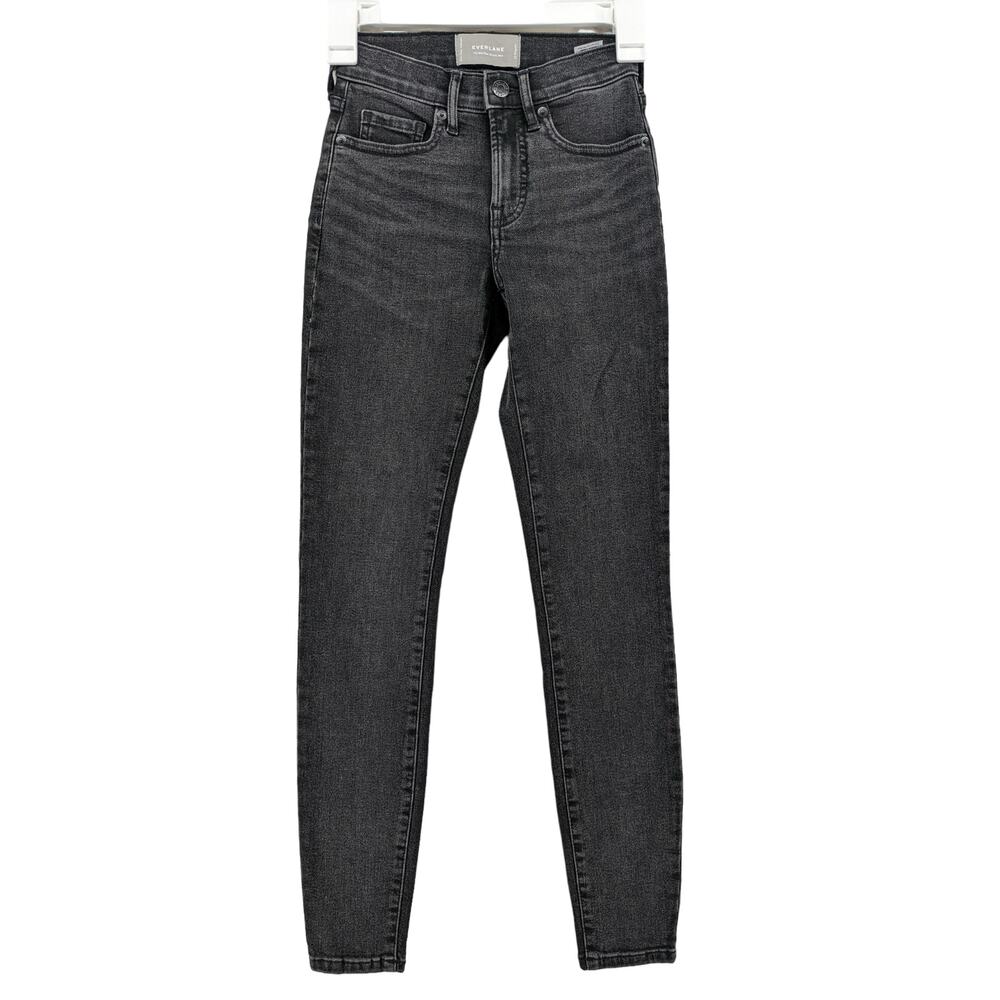 Everlane Skinny Jeans 23 Regular Washed Black Womens Mid Rise Stretch Slimming‎